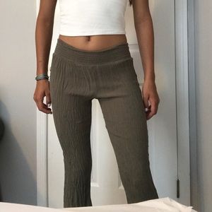 Navy green flowy pants